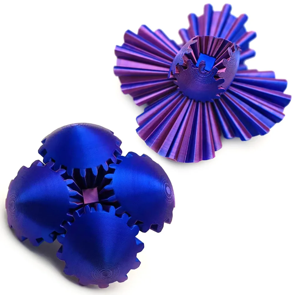 High Quality 3d printed gear ball spin ball cube fidget toy gear toy for adults stress anxiety relaxing