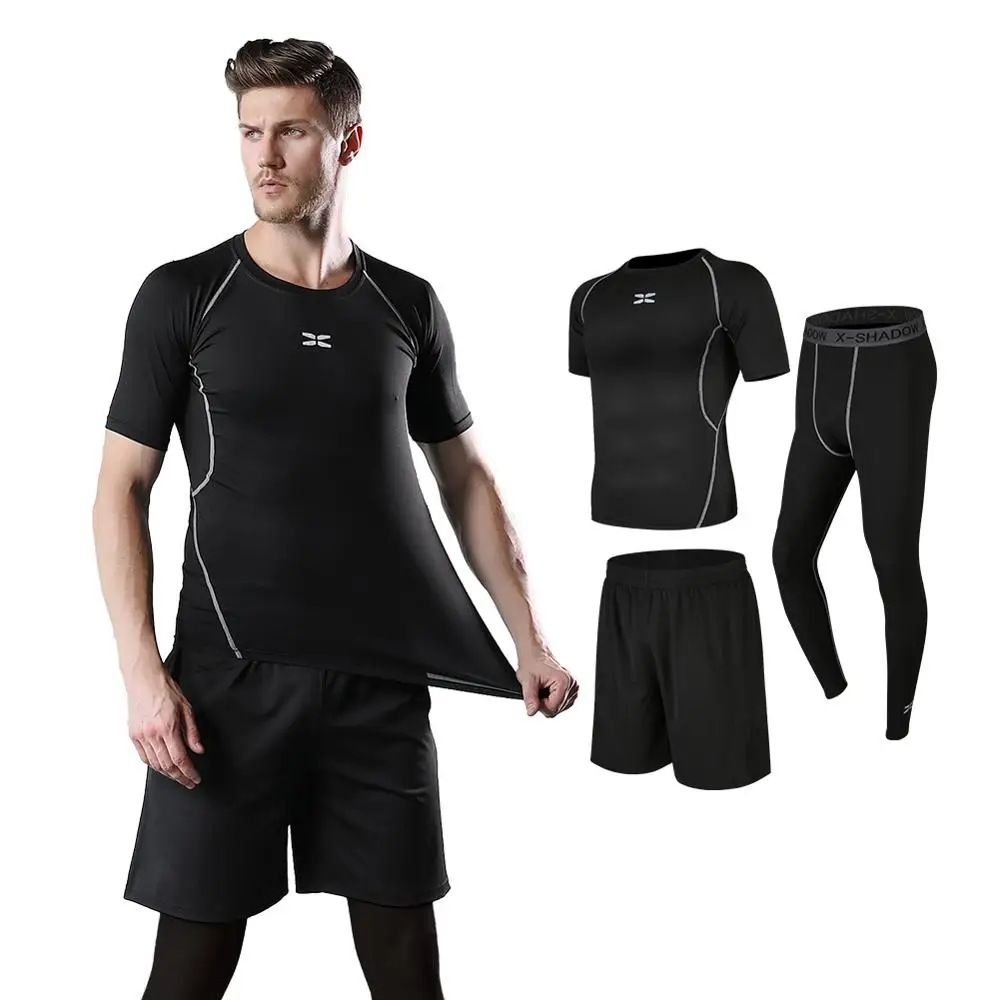 
5 Pcs Custom Men Running Clothing Sports Quick Dry Fitness Yoga Wear Sportswear Tracksuits 2021 New Design Gym sets 