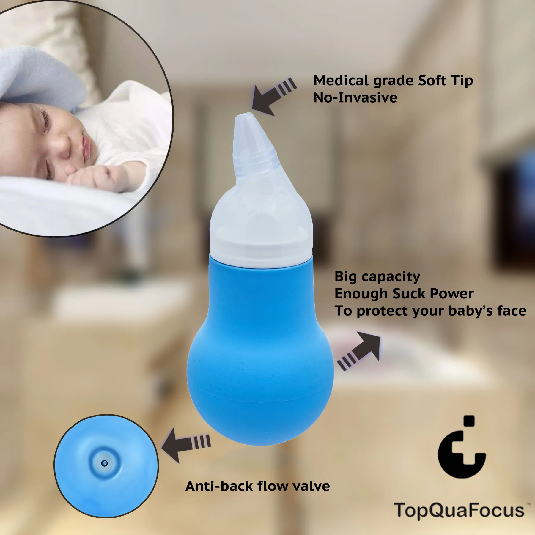 Nasal Aspirator Vacuum BPA Free Washable Baby Nose Vacuum Cleaner Nasal Aspirator Vacuum