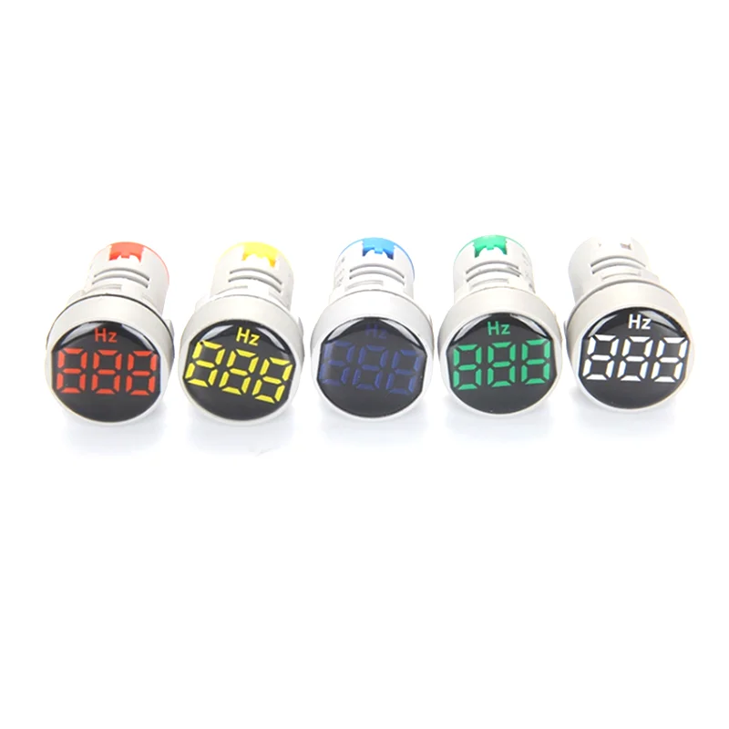 New Designed Oem Service Lights 22Mm Square Led Crystal Membranehertz Frequency Meter 0-99Hz Indicator Lamp