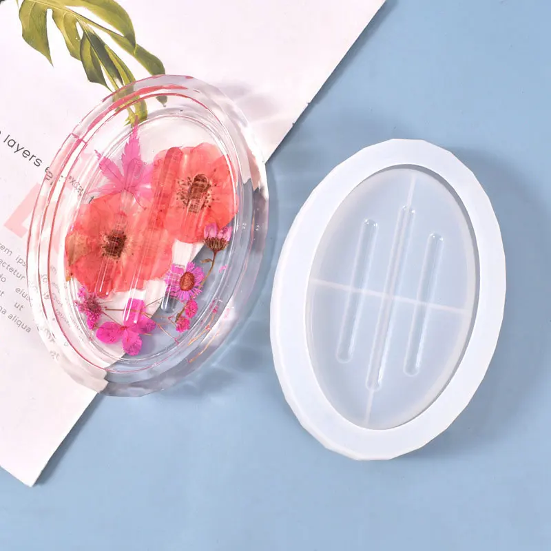 Customized Wholesale Silicone Mould DIY Soap Holder Oval Square Shape Soap Dish Epoxy Resin Silicone Mold