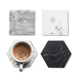 Suanti 4PCS polyersin swirl coaster table wine coffee cup mat tea drink resin marble coasters set