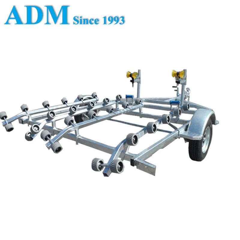 Fully hot dip galvanized single or multiple axles boat trailer