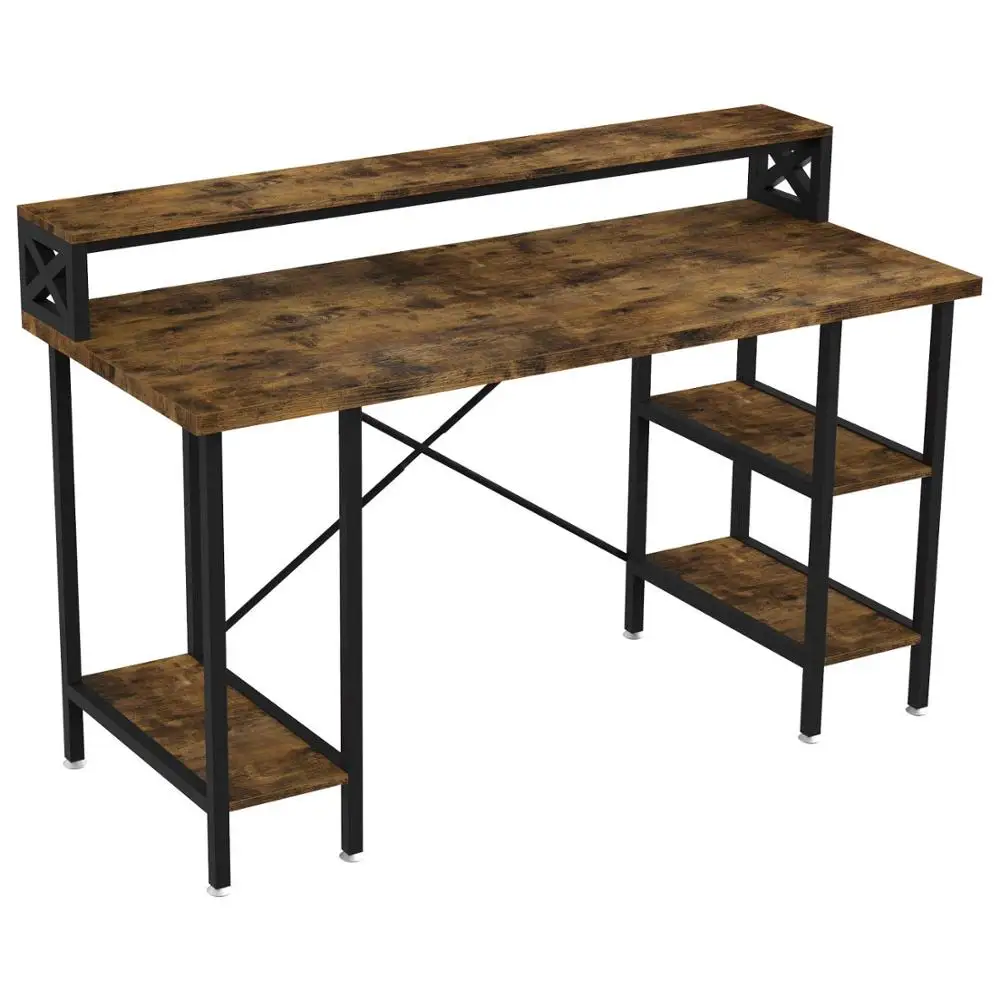 Industrial Office Computer Desk with Printer Monitor Storage  Shelf  CPU Stand Studying Writing Table for Home Office