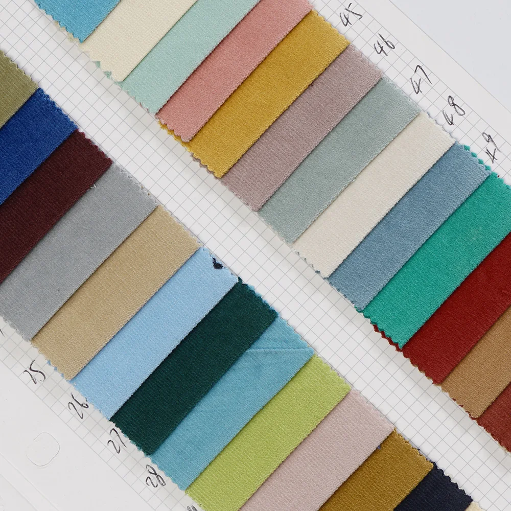 
Wholesale thin cotton spandex 28 wales corduroy fabric for clothing 