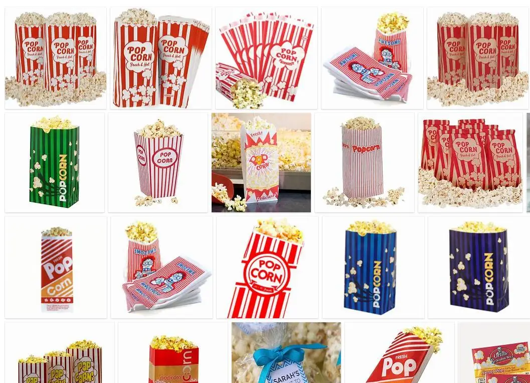 Custom Personalized Logo Print Wholesale Food Grade Kraft Brown Cinema Movie Snack Packaging Popcorn Package Pop Corn Paper Bags