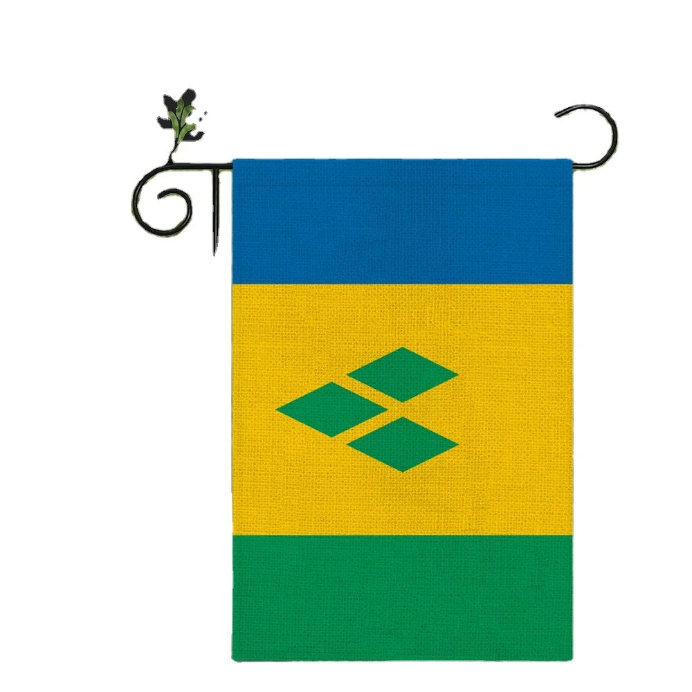 Best-selling Saint Vincent and the Grenadines Courtyard Garden Flag  Unique Atmosphere Decoration Can Be Customized 18*12 In