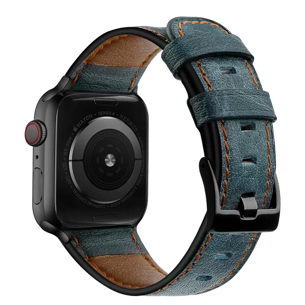  Ремешок кожаный для Apple Watch Band 38 мм 44 40 42 сменный Браслет из натуральной кожи Iwatch Bands