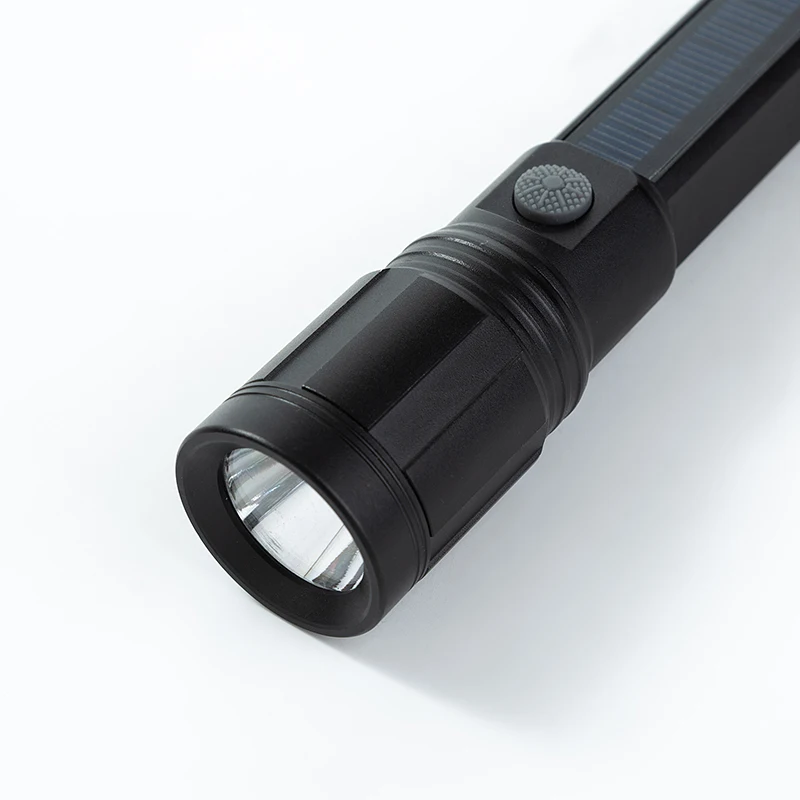 Solar Charge Flashlight Multi-functional Strong Light Torches Emergency Hammer LED Flashlight