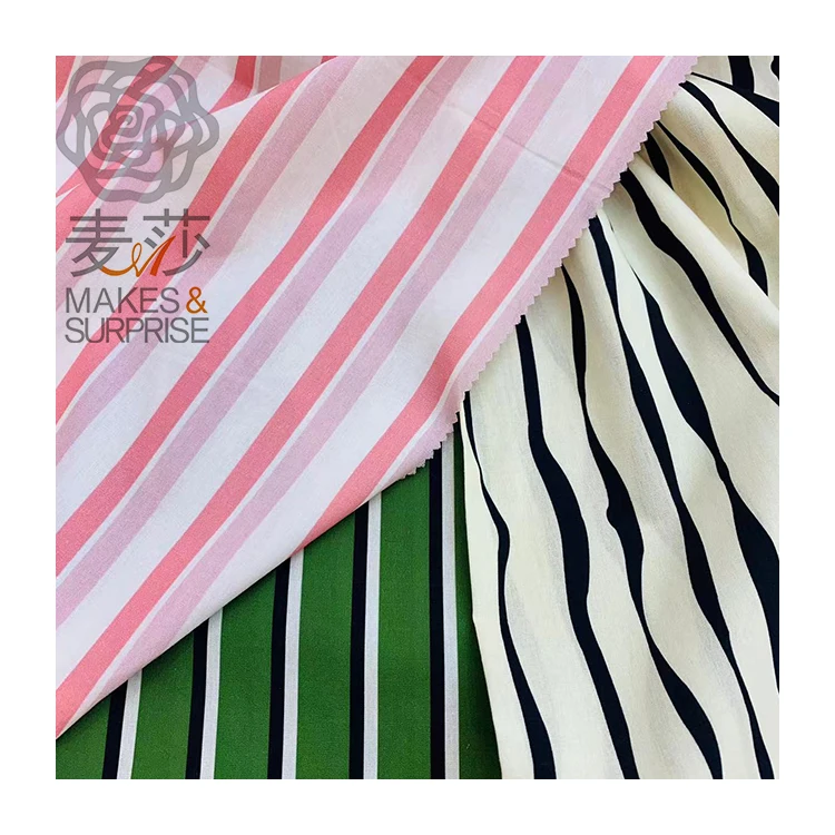 2024 Pure Cotton Fabric Knit Stretch Fabric Pink White Striped Pure Cotton Fabric For Clothing Pillows Blouses Bedding