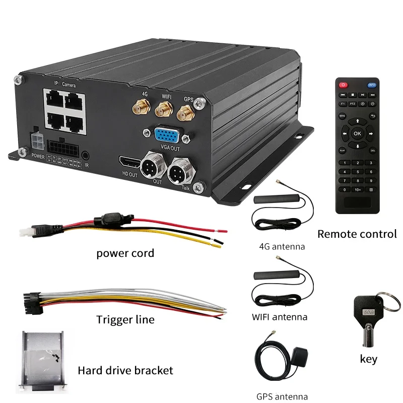 New 4CH RJ45 MDVR Digital Video Recorder School Bus 4G WIFI GPS Tracking System ADS DSM DMS BSD Mobile DVR for Cars