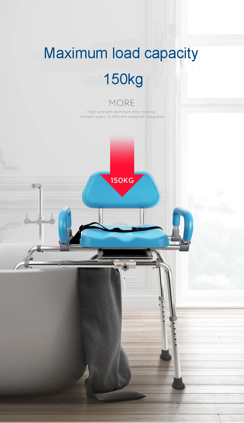 Sinway Premium Sliding Bath Transfer Bench with Swivel Seat-Padded