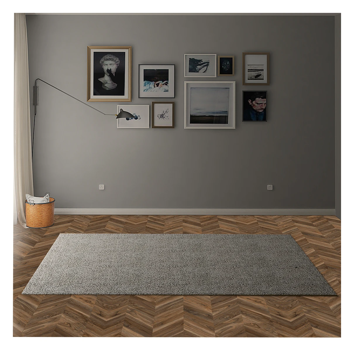 Floor Interlock Click 6.5mm Vinyl SPC Click Flooring Indoor tiles vinyl flooring chevron
