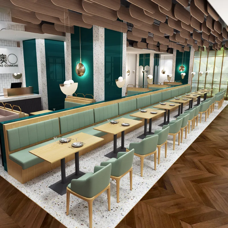 Commercial Fast-Food Chaise Restaurant Fine Dining Table Et Sets Tables and Chairs Booth Seating