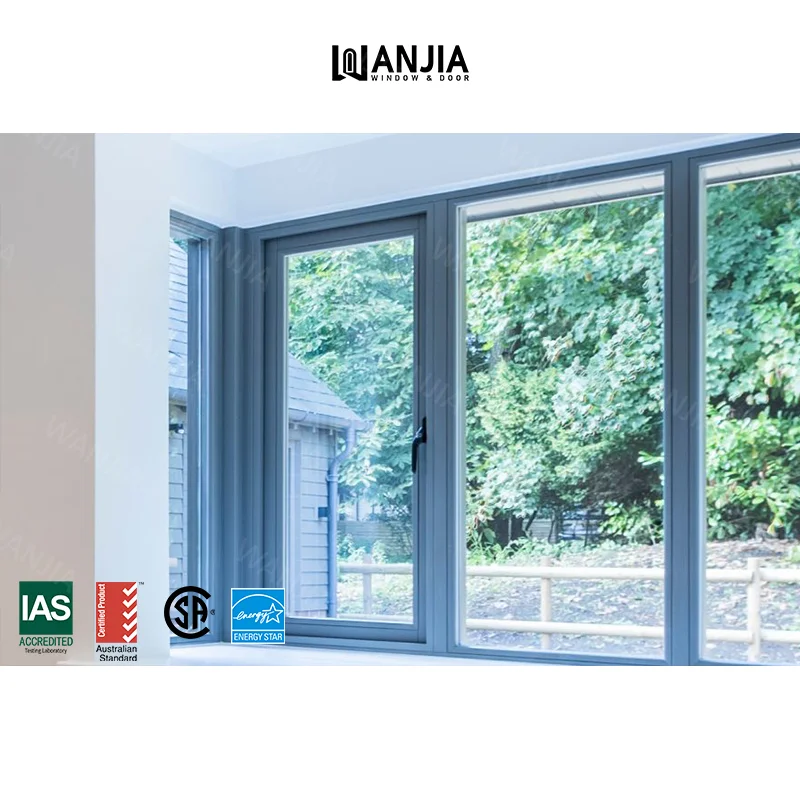 Bulk order interior impact double glazed windows thermal break casement windows soundproof aluminum windows