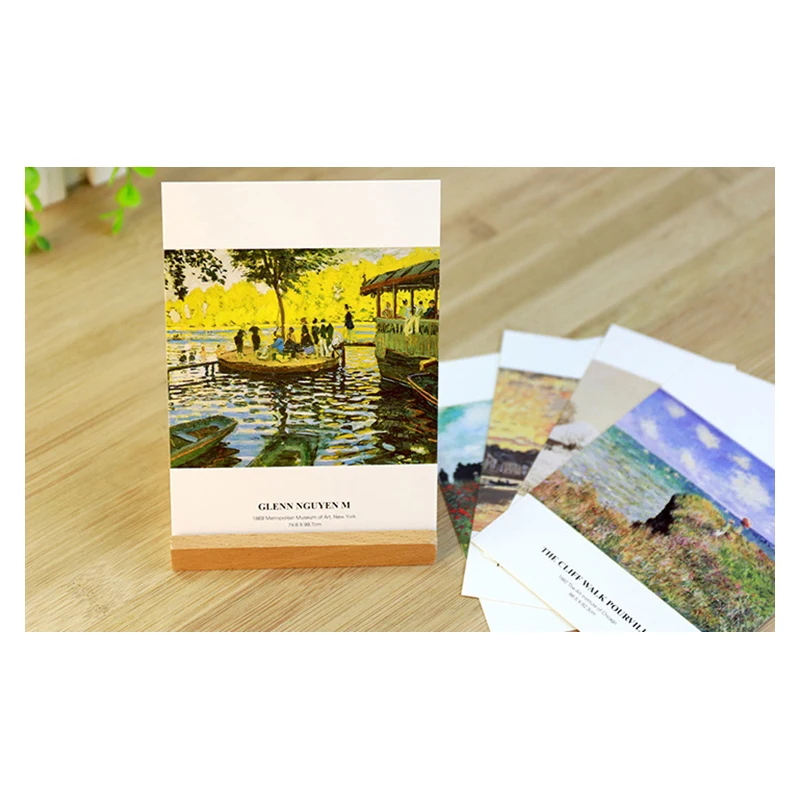 Factory Wholesale Creative Artist Blank Blessing Monet Art Prints Postcards Boxed