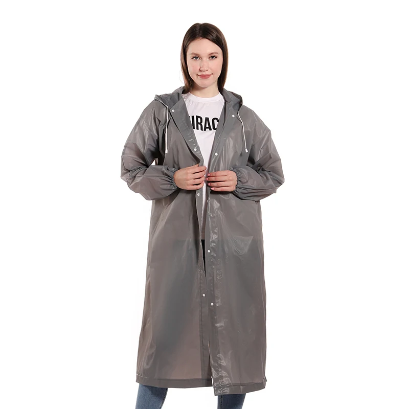 Eva Raincoat Adult Women Men Waterproof Long Hooded Poncho Raincoat For Outdoor Hiking Travel Fishing Climbing