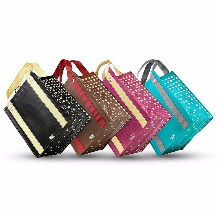 Custom printed foldable reusable tote box bag shopping handled collapsible bag