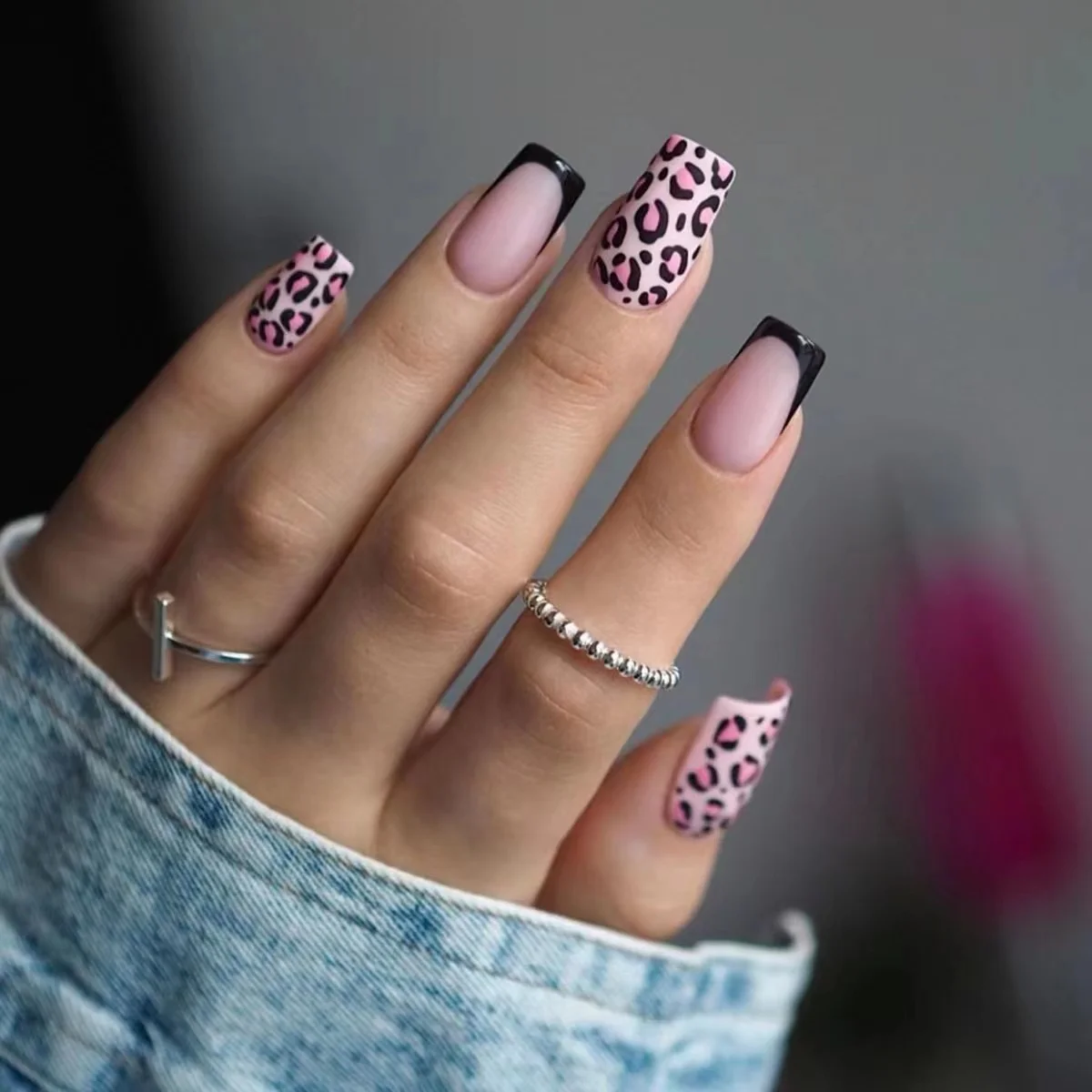 Hot Pink Europe America false fake tip  hand made press on nails beauty products for women