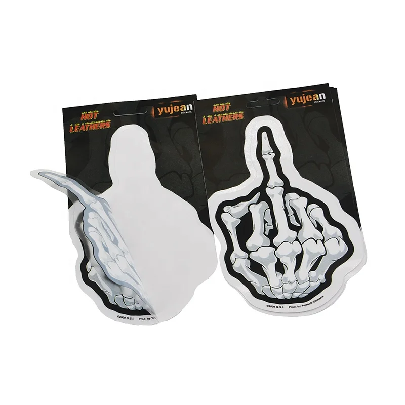 custom sticker middle finger car monster skull skeleton decal stickers