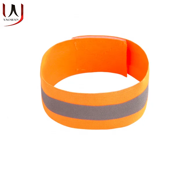 factory wholesale high visibility elastic safety reflective running cycle safely armband wrist band for runners walkers cyclists