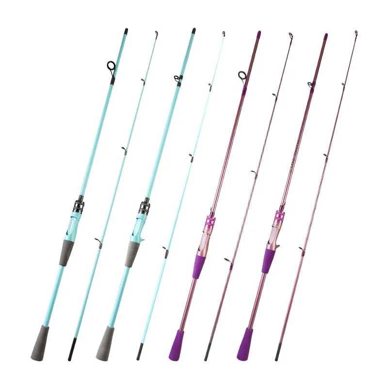 Palmer 1.8m 2.1m 125g Makaron color bait casting fishing fiberglass rod M power aluminum alloy seat spinning rods wholesale