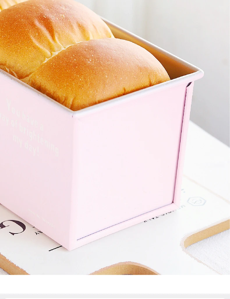 
CHEFMADE Rectangle Cute French Carbon Steel Metal Non-Stick Baking Pan Cake Bread Tray Baking Loaf Box Toast Mold With Lid 