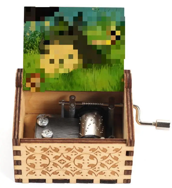 2024 New Arrival Mini Japanese Anime Hand Cranked Colorful Wooden Music Box For Kid Christmas Gift
