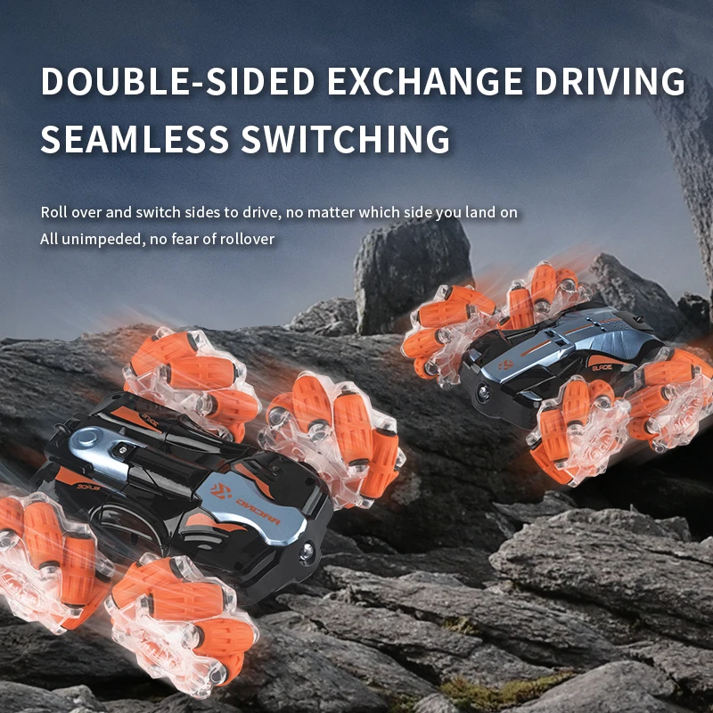 RC Stunt Drifting Car 360 degree Rotation Gesture Sensing Double Side Driving 2.4Ghz Watch Control Car with lights for kids
