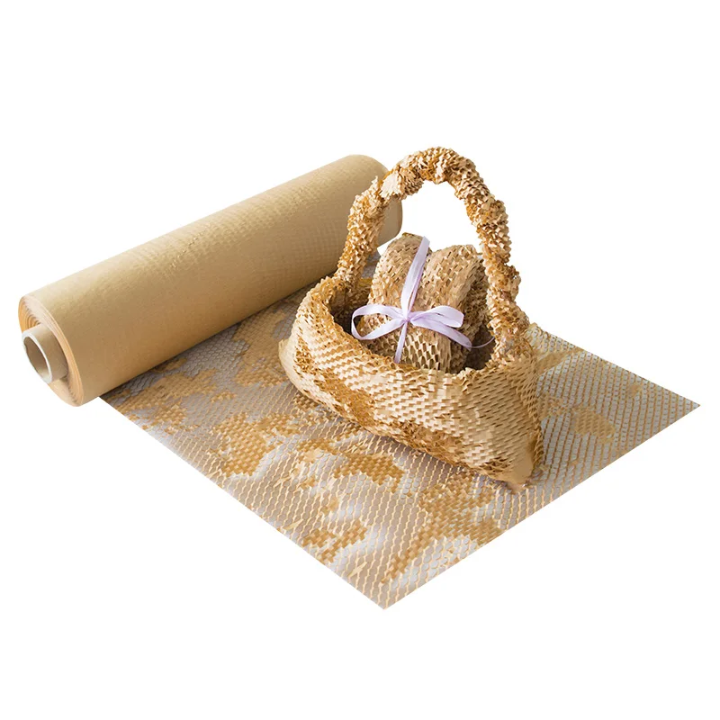 In Store 100000 Rolls Eco-friendly Recyclable Protective Packaging Kraft Cushion Void Fill Wrap Honeycomb Paper