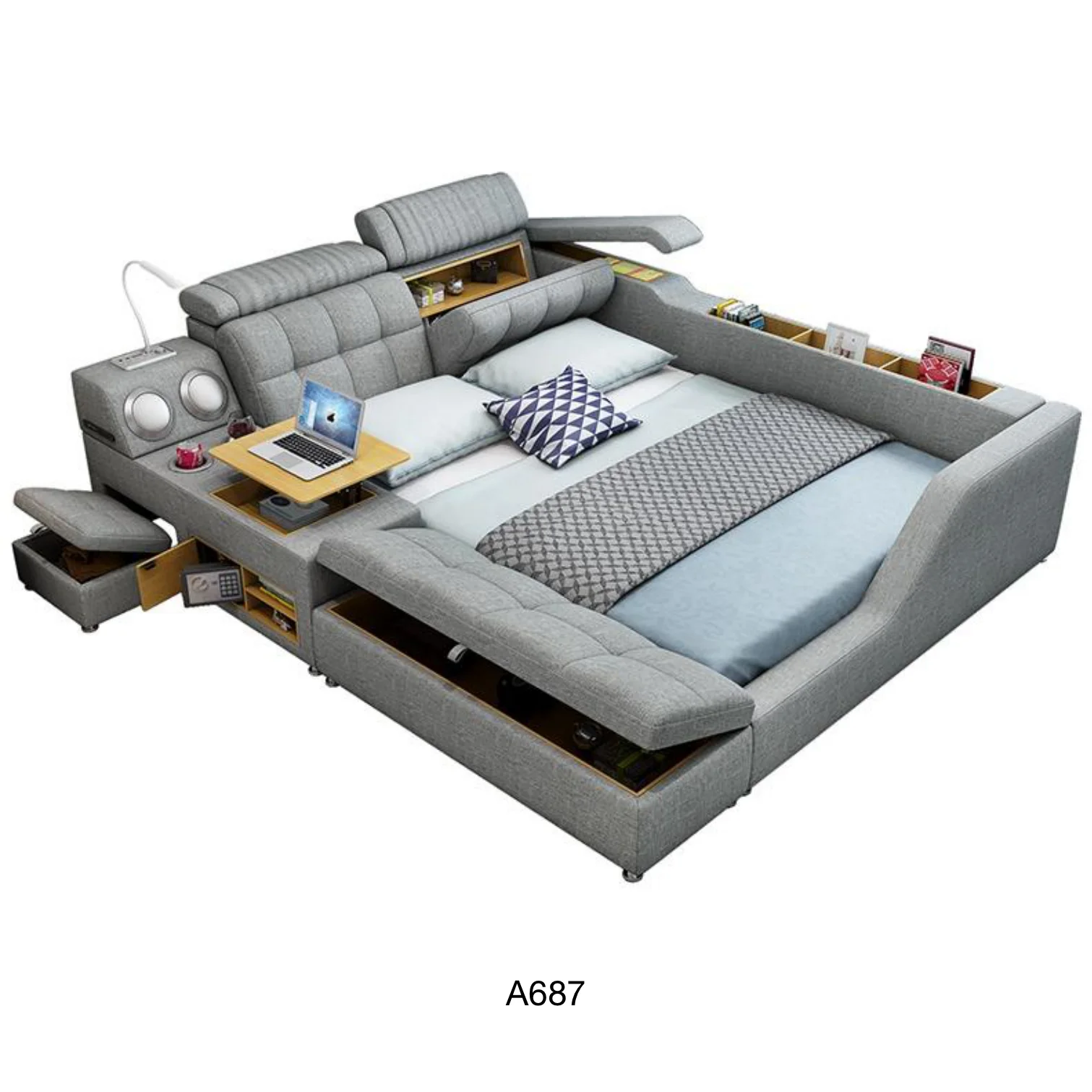 Wood Bedroom Set Furniture Room Double King Size Modern Bed Frame