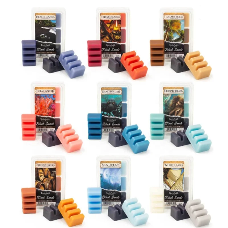 China Supplier Wholesale Home Decoration wooden lid glass jar Burners Candles Scented Wax Cube Melts Blocks