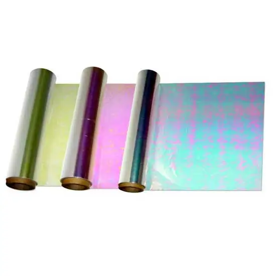 China Iridescent film PET Material Rainbow PET Film Rolls for decoration and Packing