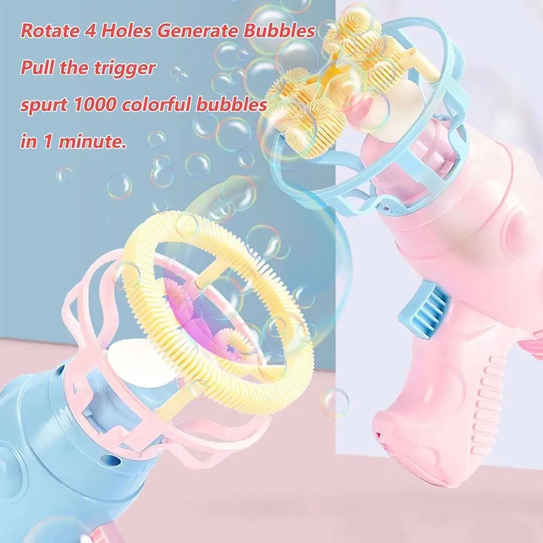 Electric Fan Blowing Bubble Machine 2 In 1 Toy Automatic Soap Bubble Gun For Kids