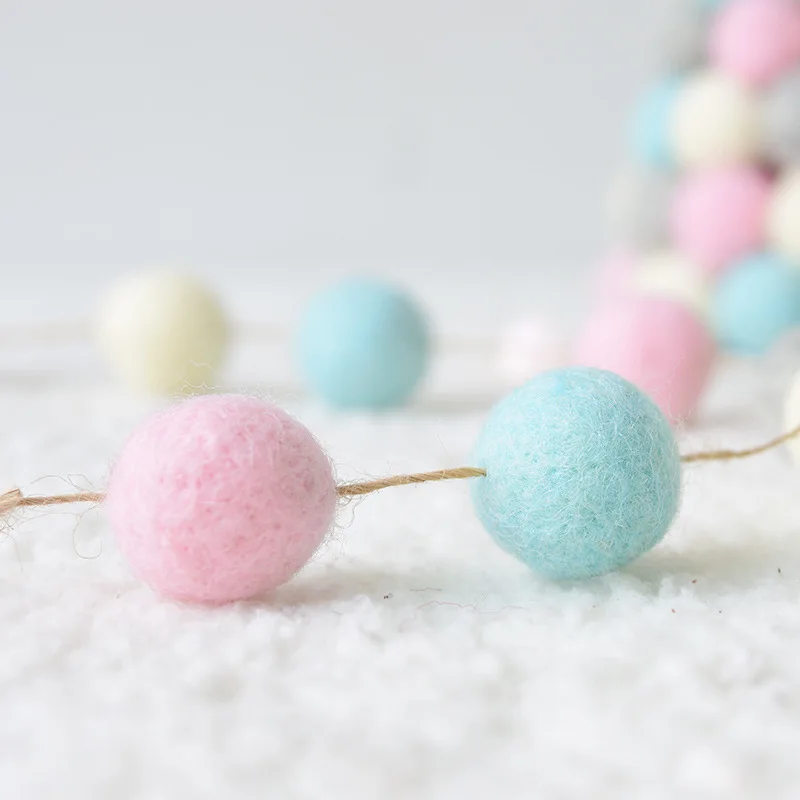 
Handmade custom felt ball garland christmas decoration 
