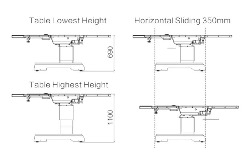 Medical Stainless Steel Medical Electric Operating Surgical Table Der op-tisch