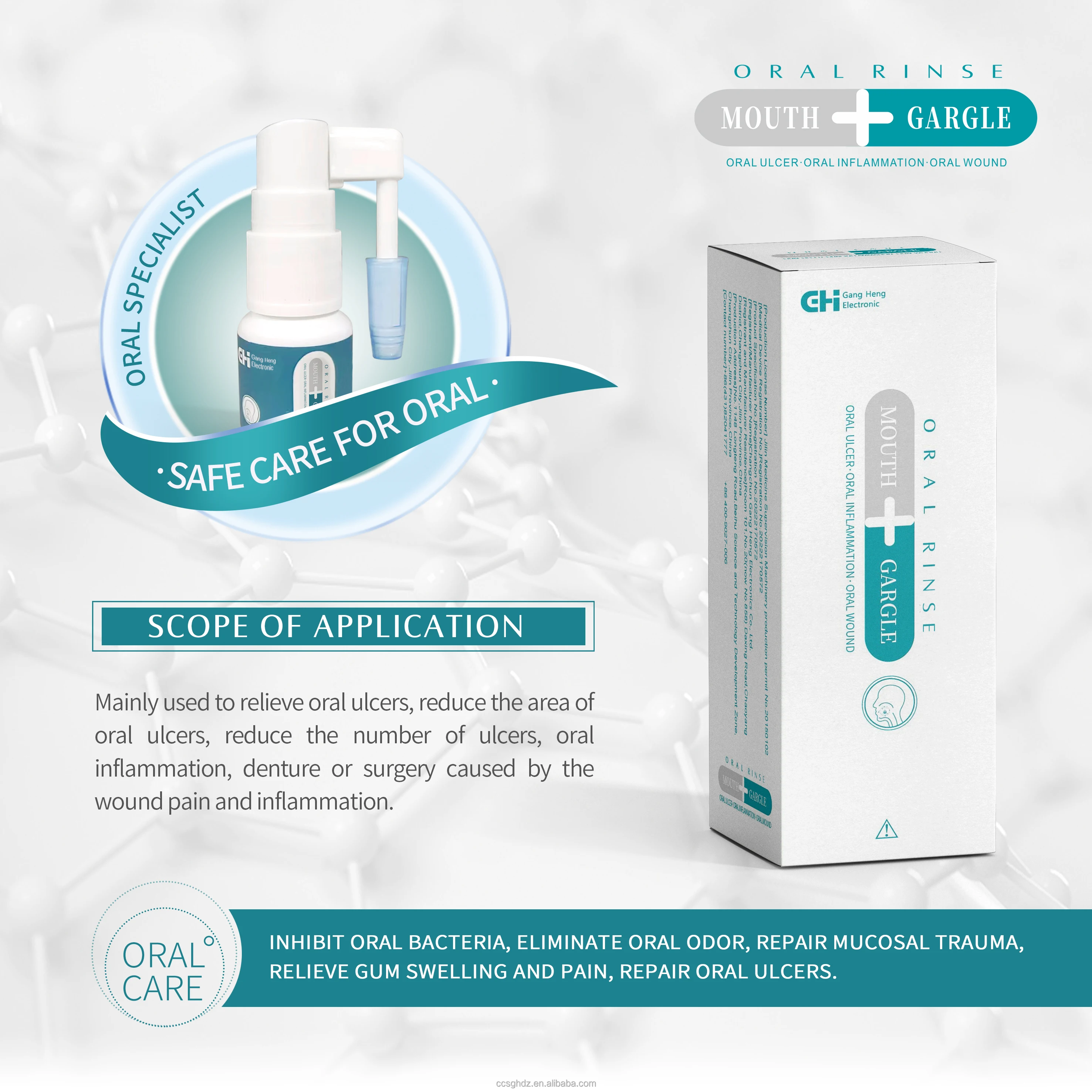 Oral Rinse Deep Cleaning Mouthwash Effective Barrier to Pathogenic Microorganisms, Oral Inflammation, Pain