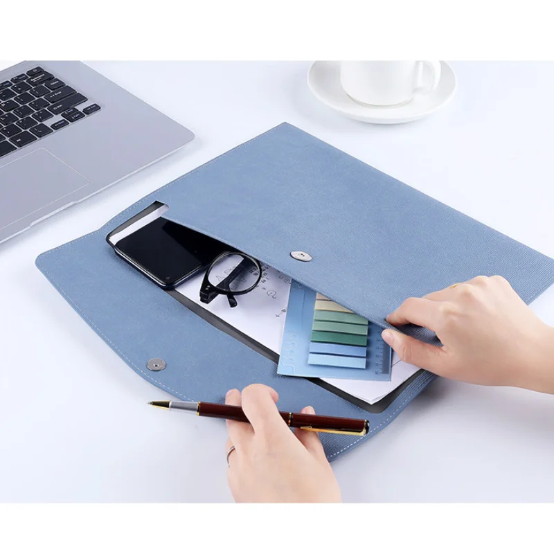 Fashion PU Leather a4 File Folder Sleeve Paper Document Organizer Bag for