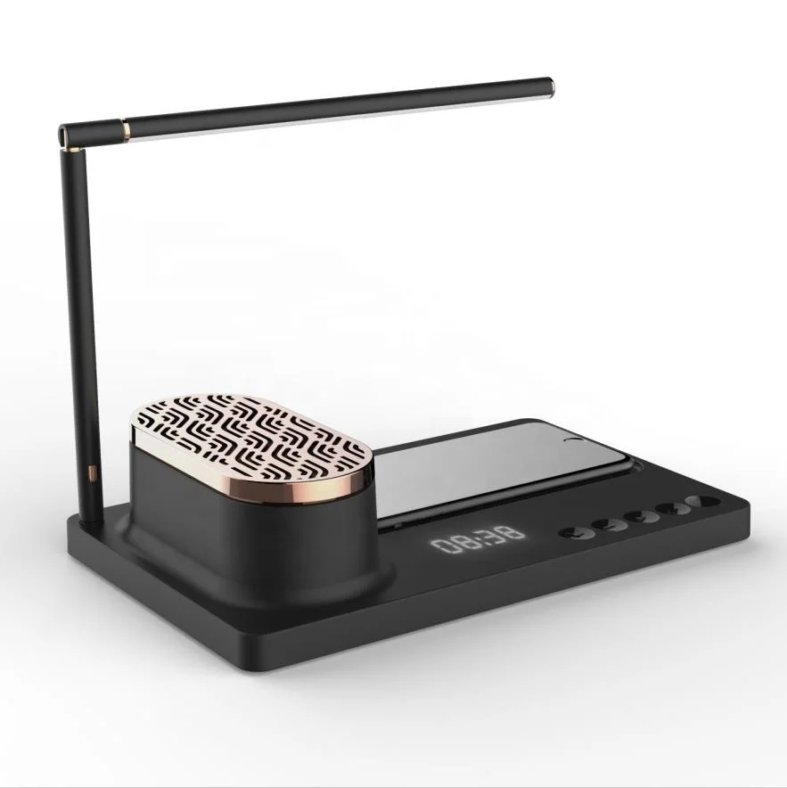 
SUNLINE 2019 led desk lamp Calendar date display blue tooth speaker and wireless phone charger good for home office lighting 