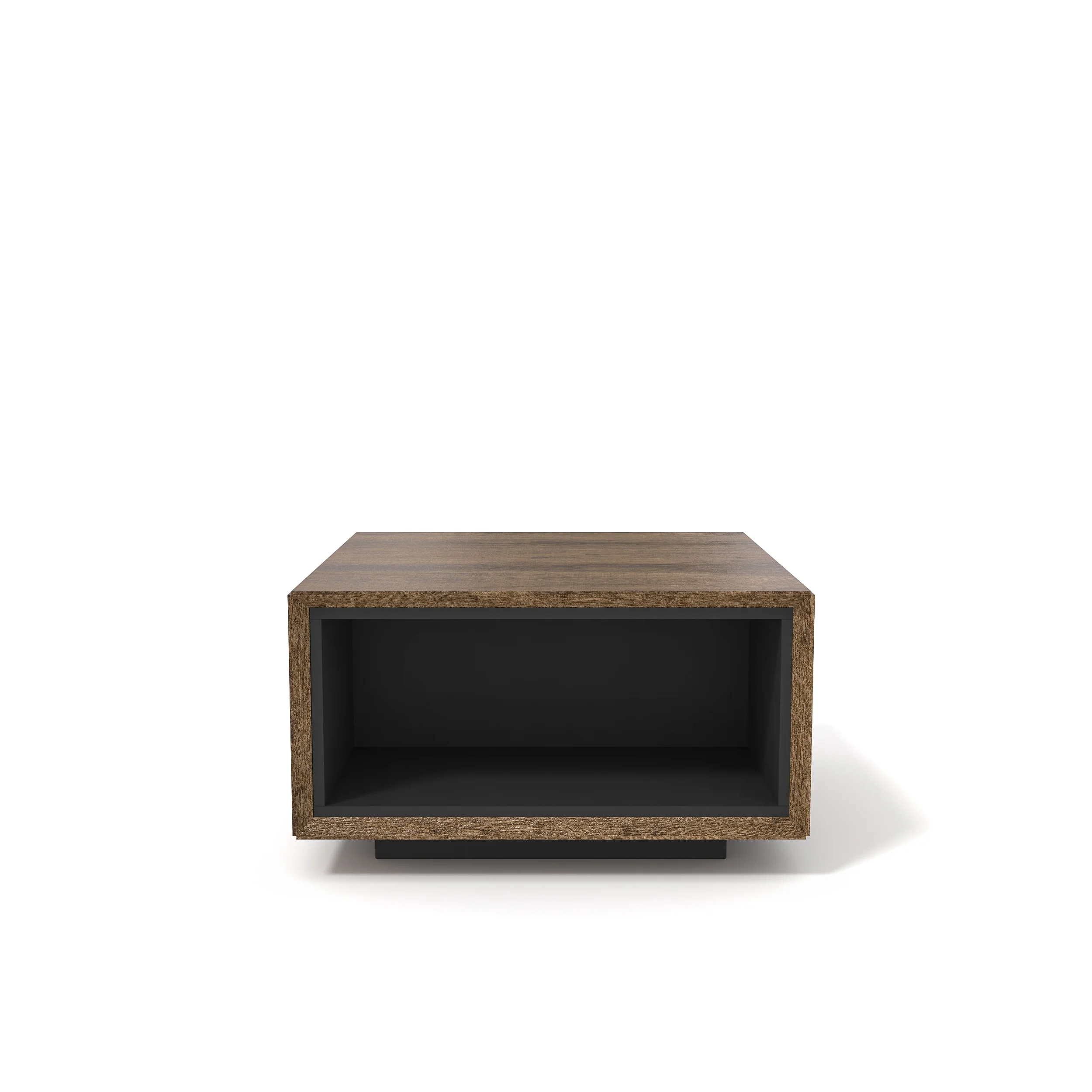 
Brown oak wooden home living office dual purpose storage square corner table 