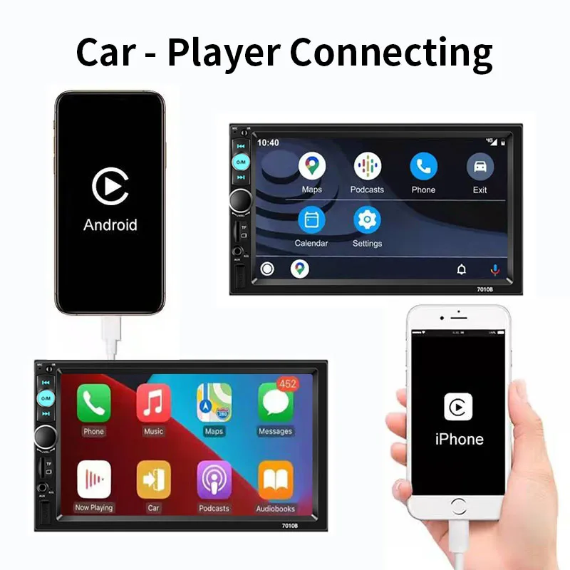 7inch auto electronic mp5 capacitive touch screen car monitor mp3 radio player build-in gps car-play