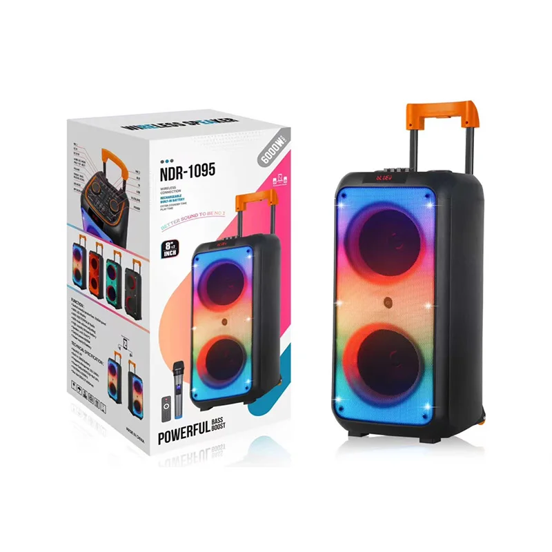 Trolley Subwoofer 8 Inch HIFI Portable Outdoor DJ Bass Party Karoke Party Speaker Loudspeaker Box