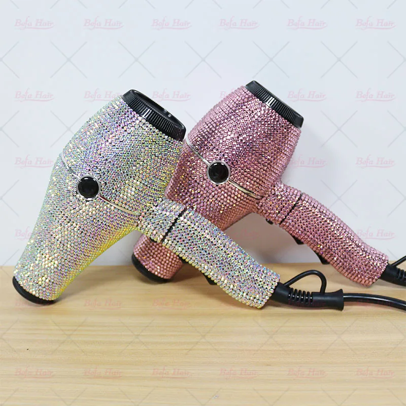 Custom private label hair dryer Brush Dryer Comb One Step Airbrush salon blow bling bling Hair Dryer
