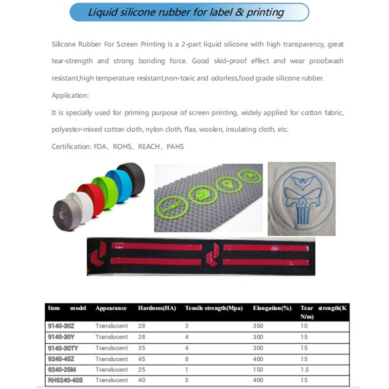 Жидкий силиконовый каучук, быстроотверждаемая этикетка и узор для одежды, Жидкая силиконовая резина