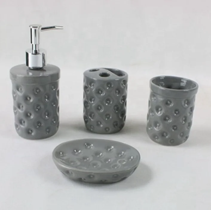hot selling blue 4 pieces  CERAMIC BATHROOM SET Accessories