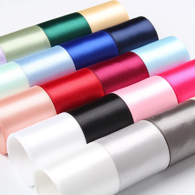 100Yard 19mm Wholesale Solid Color Gift Ribbon Bows for Women and Girls Clothes Decoration Christmas Gift Satin Ribbon