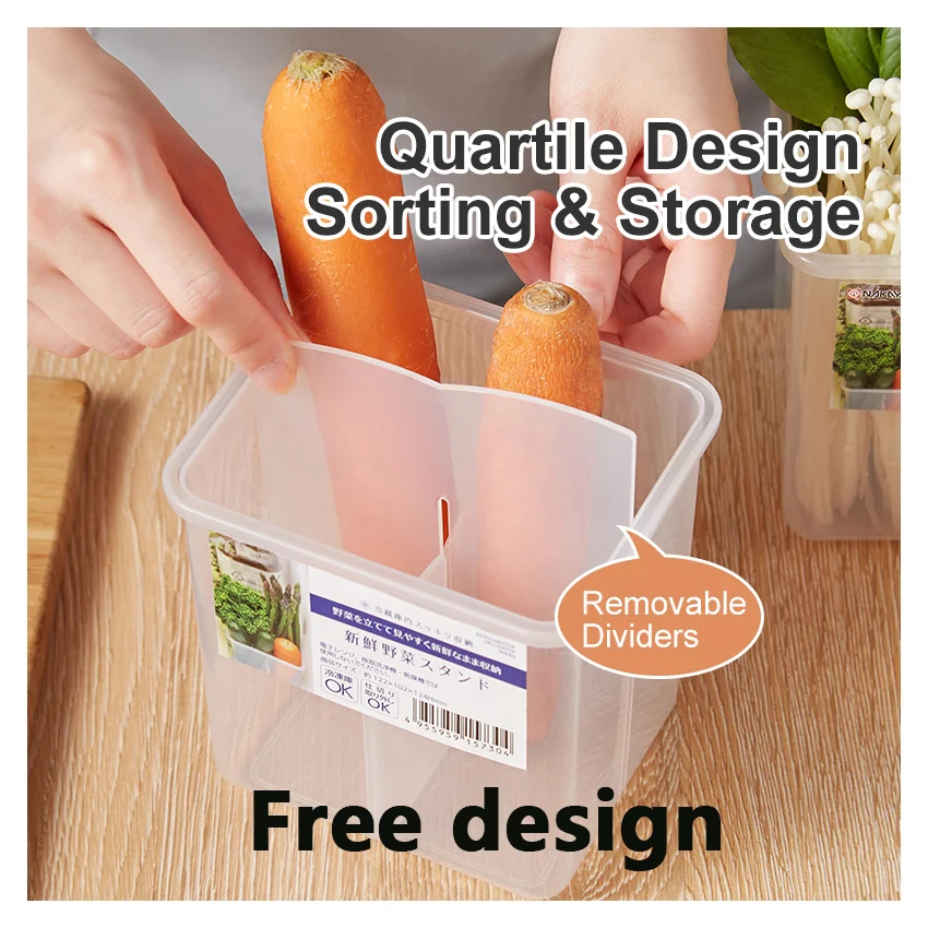 Stackable Kitchen Container Plastic Storage containers Boxes Freezer Drawer Fridge Bins Refrigerator Organizer