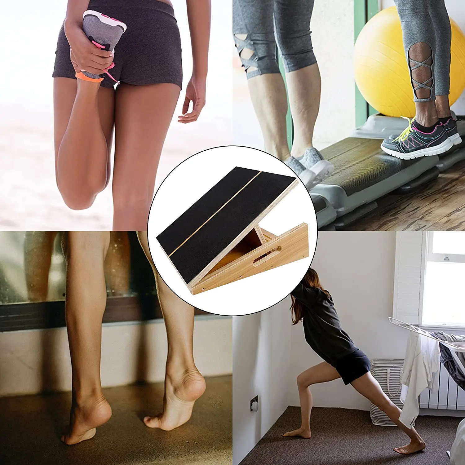 Fitness Professional 450 lbs Weight Capacity Adjustable Incline Board Calf Ankle Stretcher  Non-Slip Slant Board