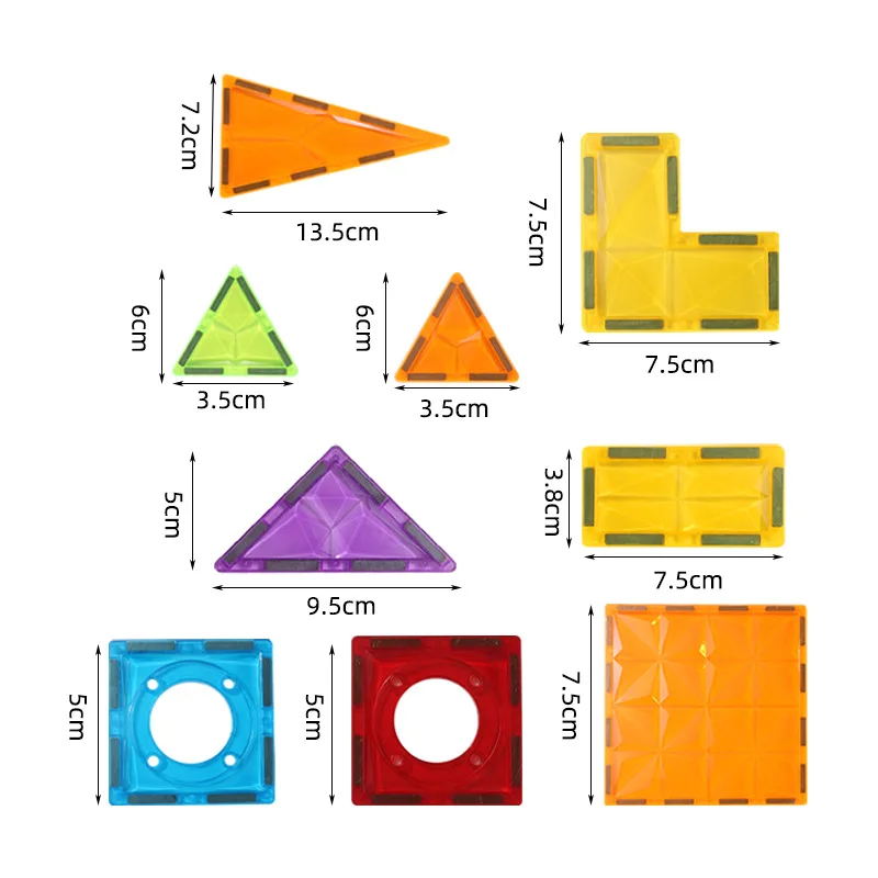 Magnetic Tiles Set Magnet Toys Clear 3D Magnetic Building Blocks Set Stacking Toy Construction Preschool Learning Educational