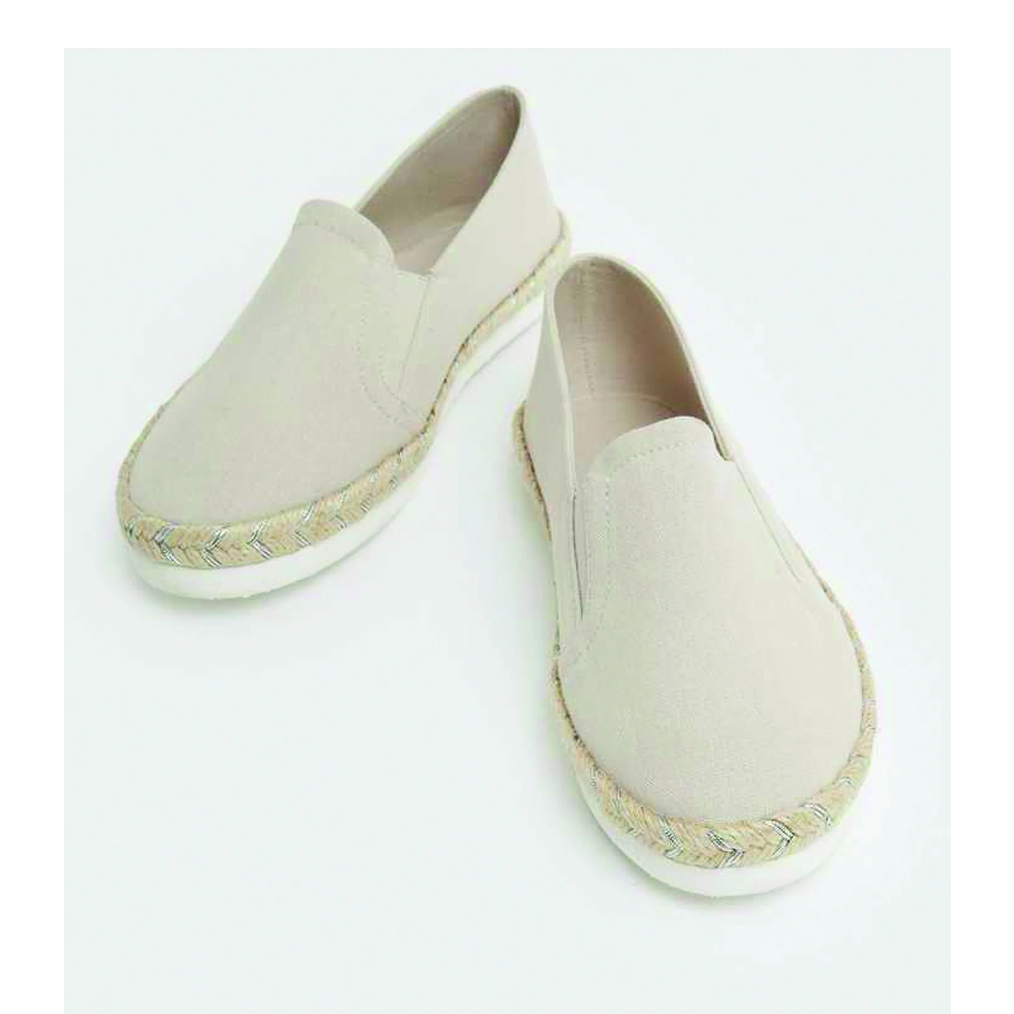Latest Design Wholesale Cheap Natural Hemp Sole Flat Outdoor Casual Canvas Shoes Espadrilles Unisex Jute Shoes From Bangladesh